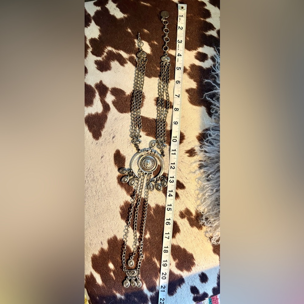 Ethnic Tribal statement Silver Pendant Necklace - Picture 4 of 5